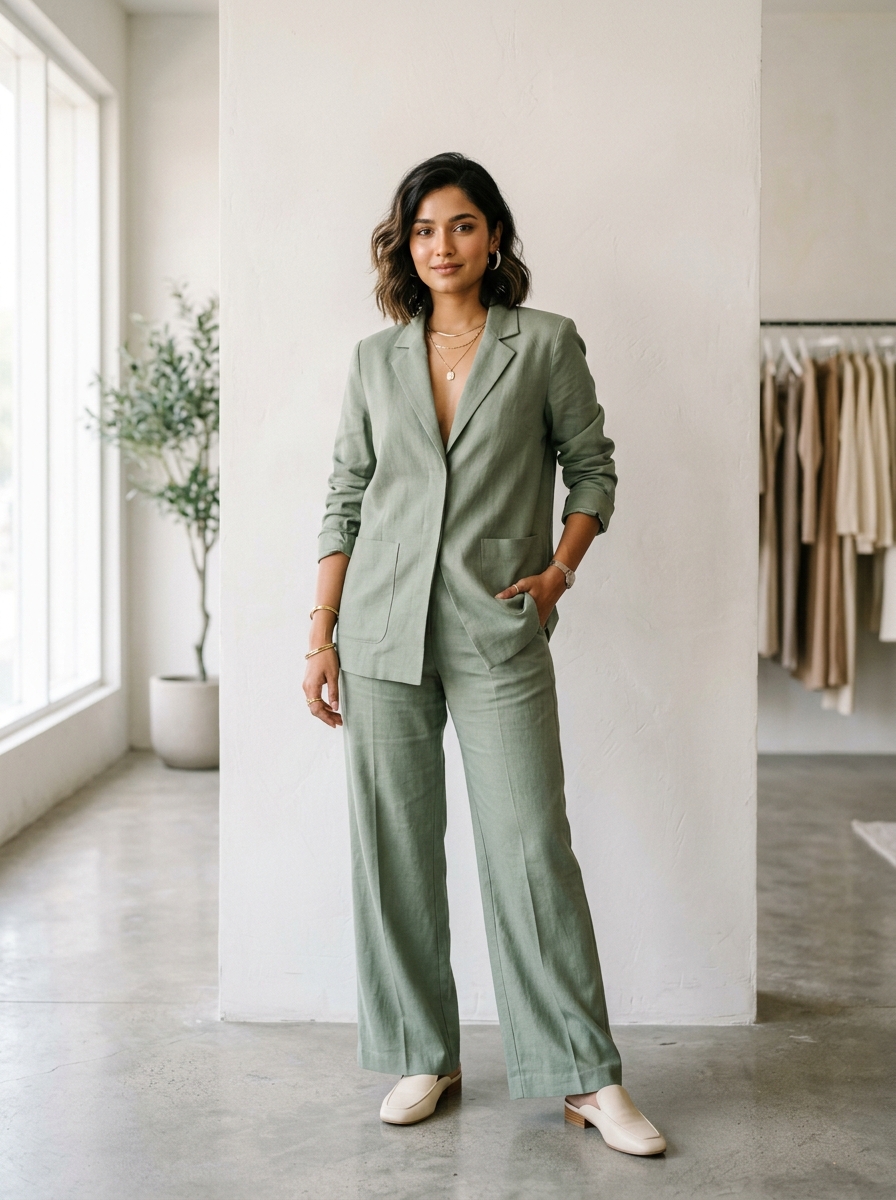 Sage linen co-ord — @aavyaboutique.in