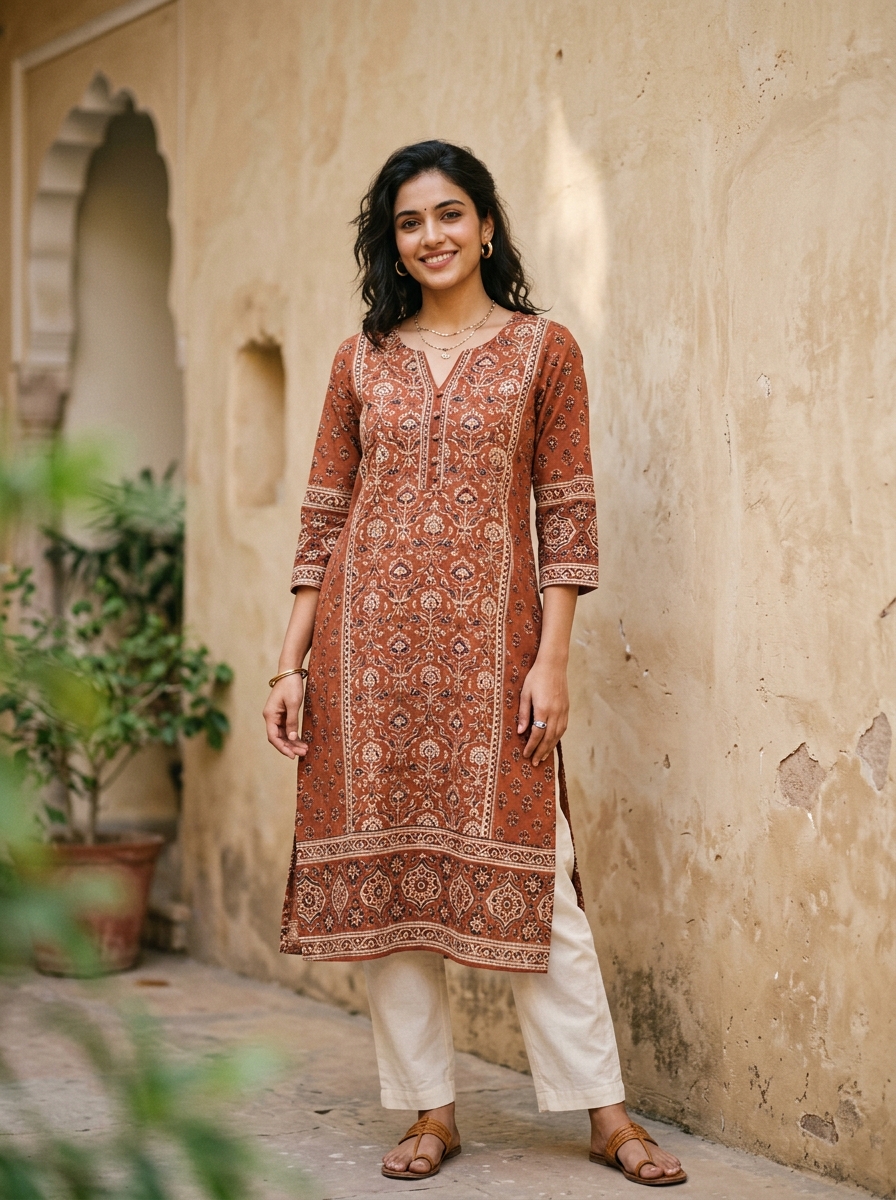 Block print kurta — @aavyaboutique.in